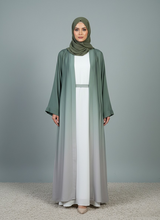 Arvelle Cardigan | Dual-tone Abaya