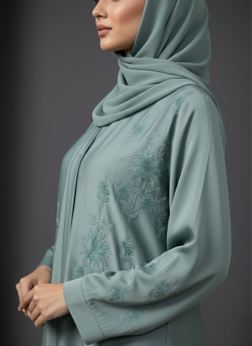 Mint | Embroidered abaya