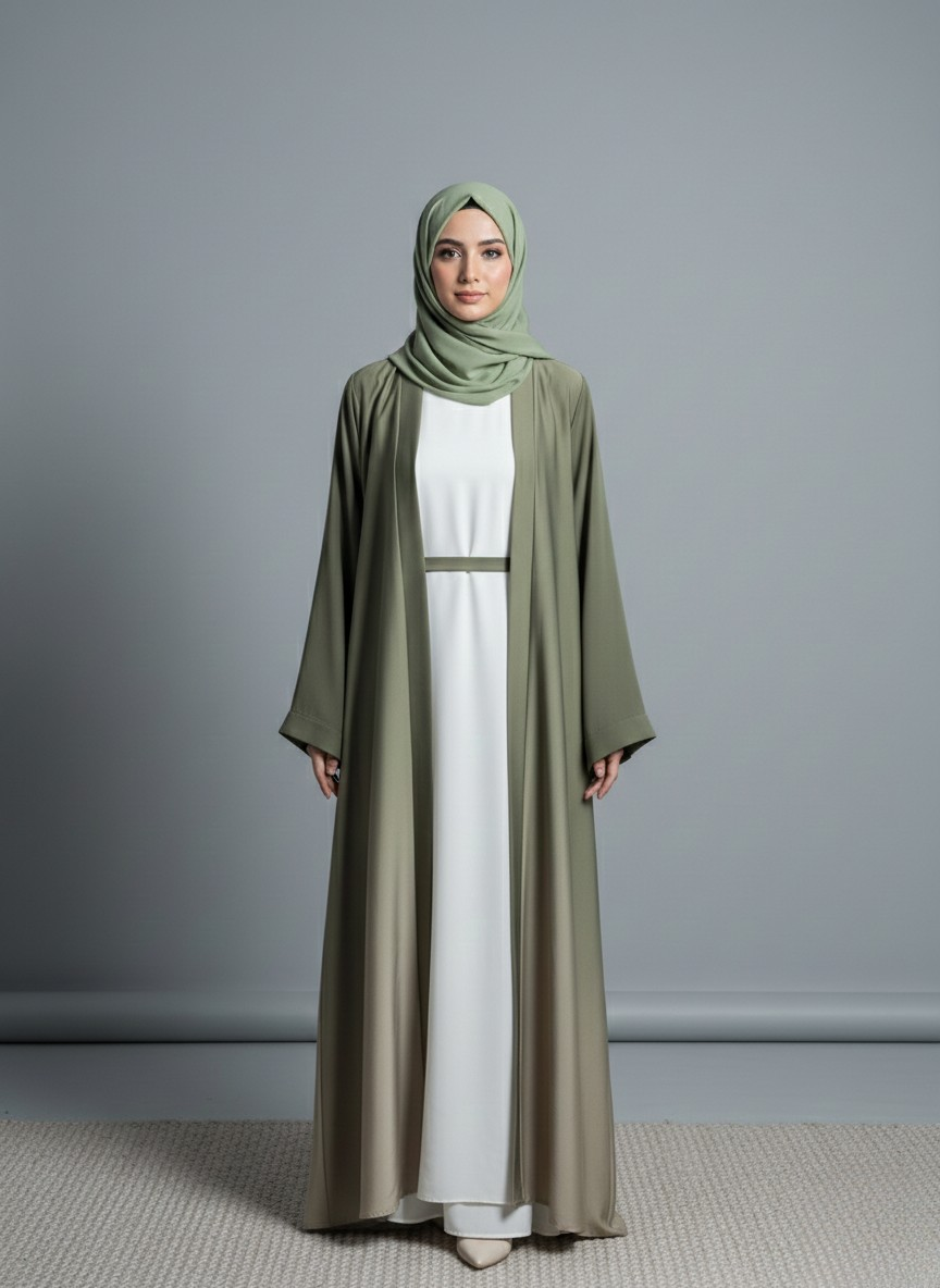 Orvelle Cardigan | Dual-tone Abaya
