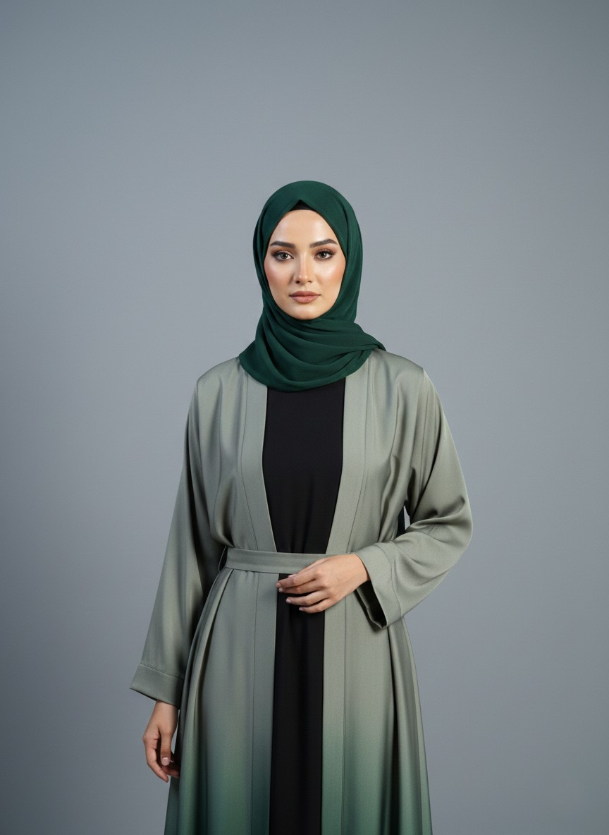 Vellona Cardigan | Dual-tone Abaya