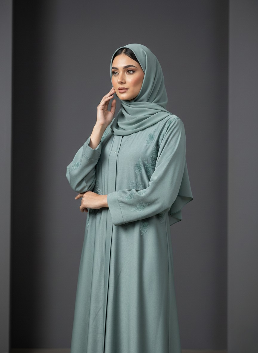Mint | Embroidered abaya