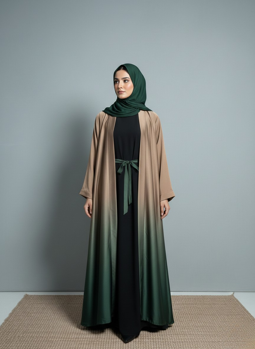 Norelle Cardigan | Dual-tone Abaya