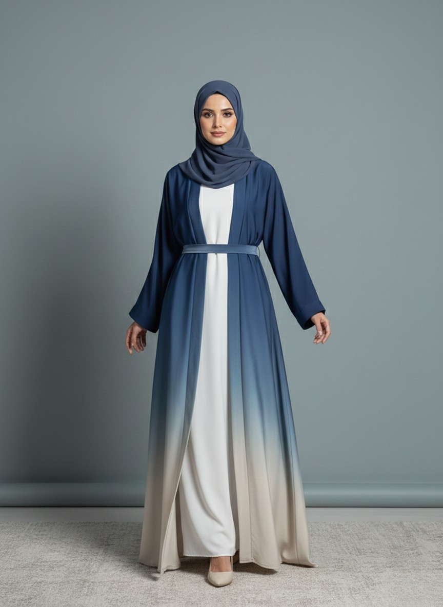 Zerul Cardigan | Dual-tone Abaya