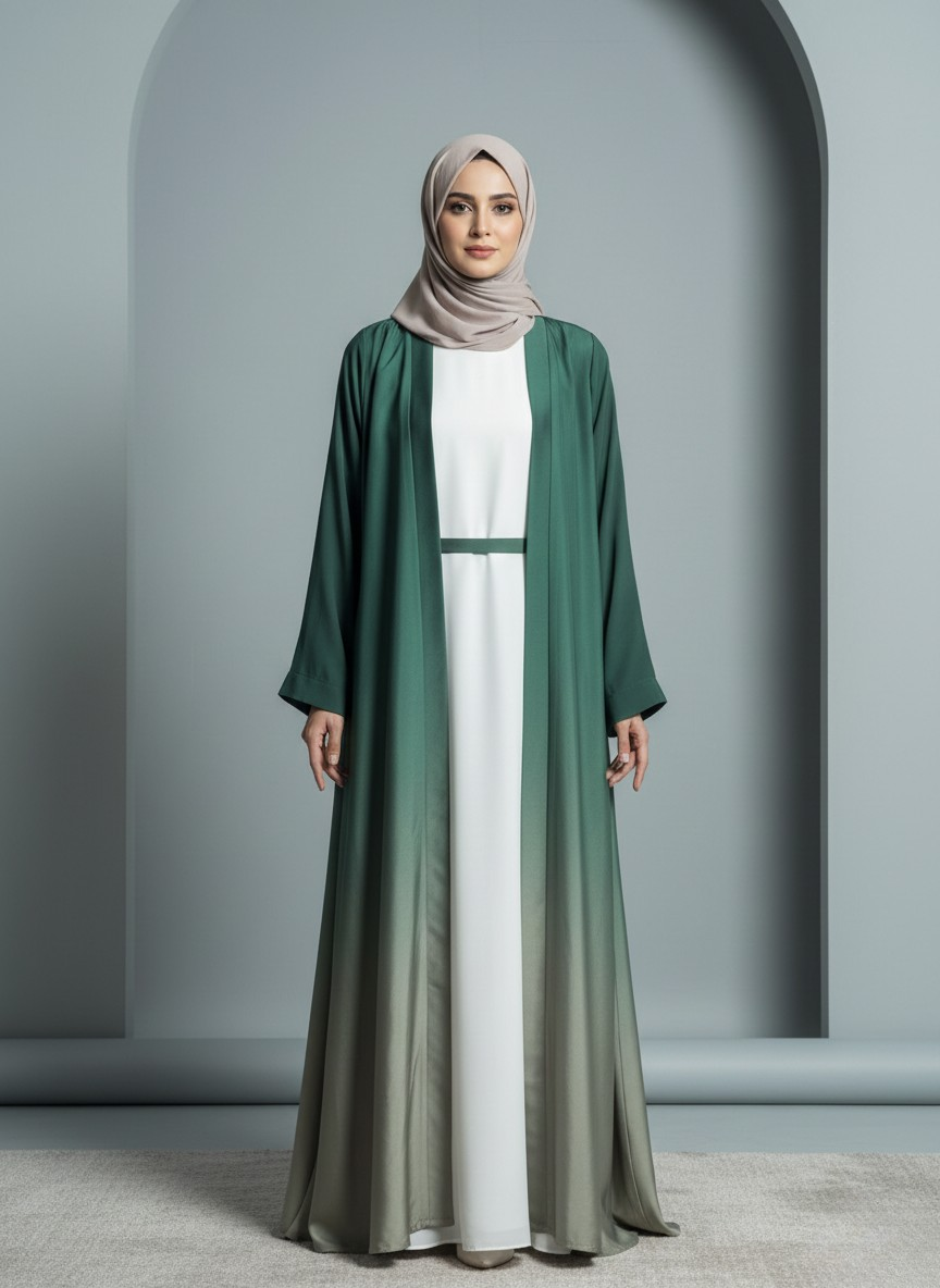 Zireya Cardigan | Dual-tone Abaya