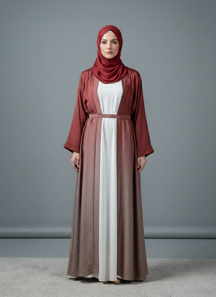 Elvona Cardigan | Dual-tone Abaya
