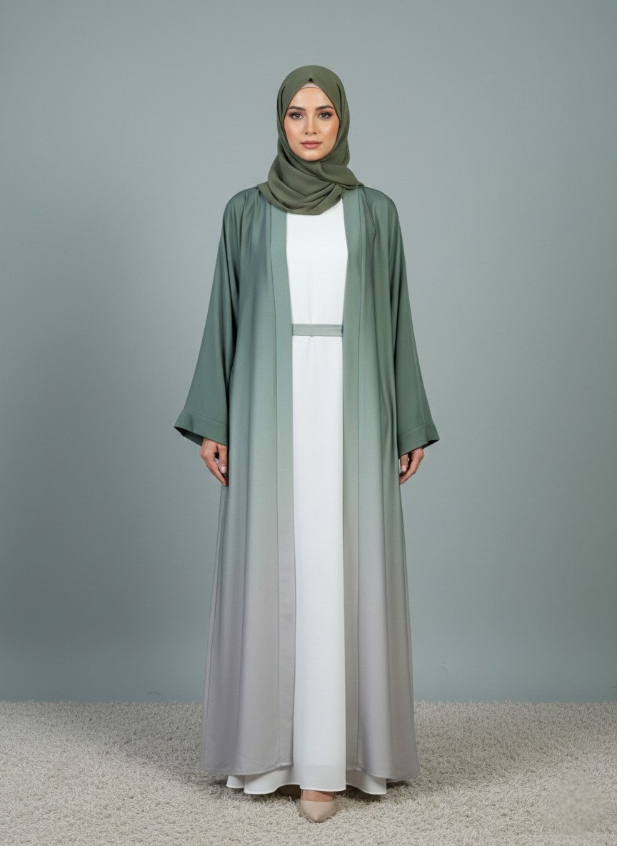 Arvelle Cardigan | Dual-tone Abaya