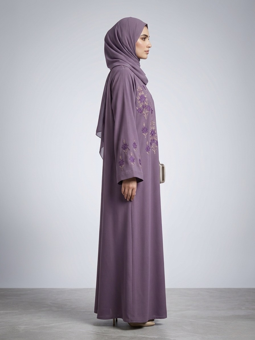 Lavender - Embroidered Abaya