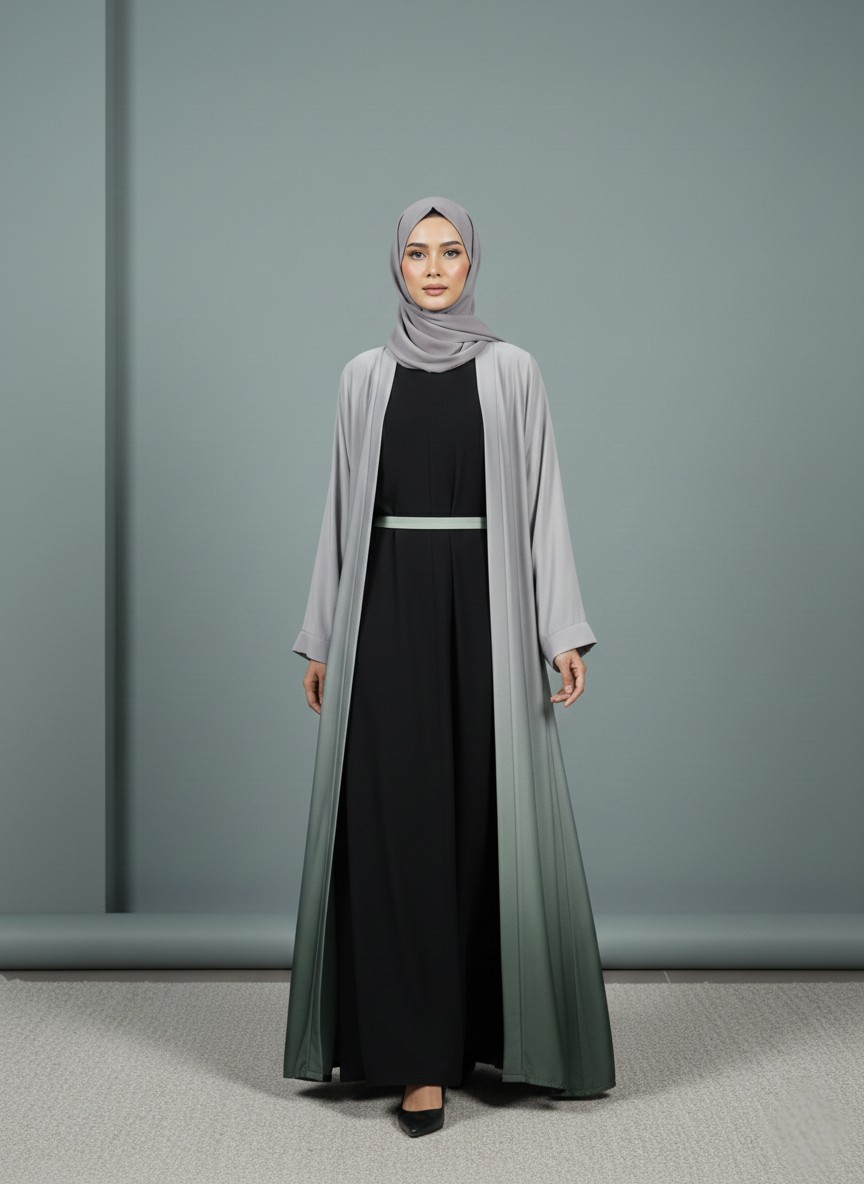 Velisse Cardigan | Dual-tone Abaya