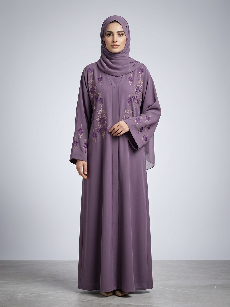 Lavender - Embroidered Abaya