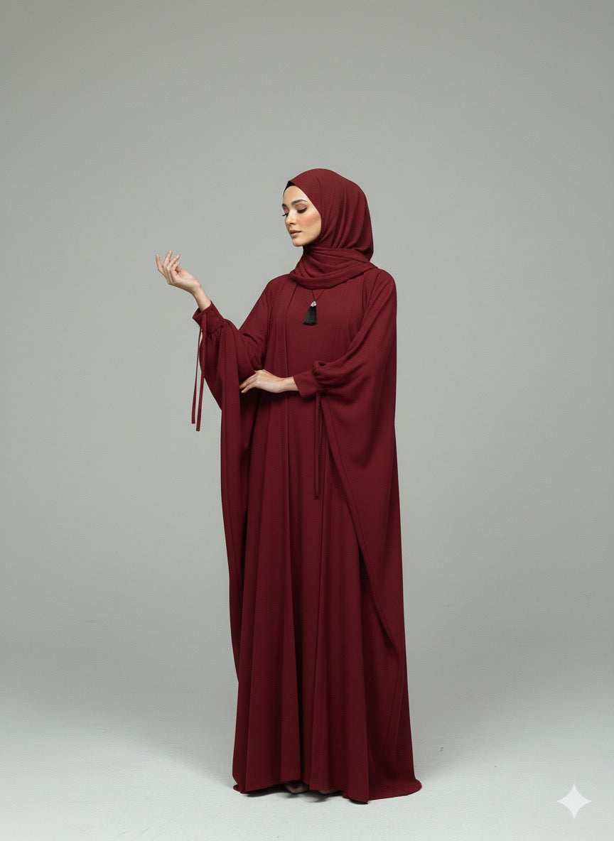 Berry Maroon | Tie Kaftan