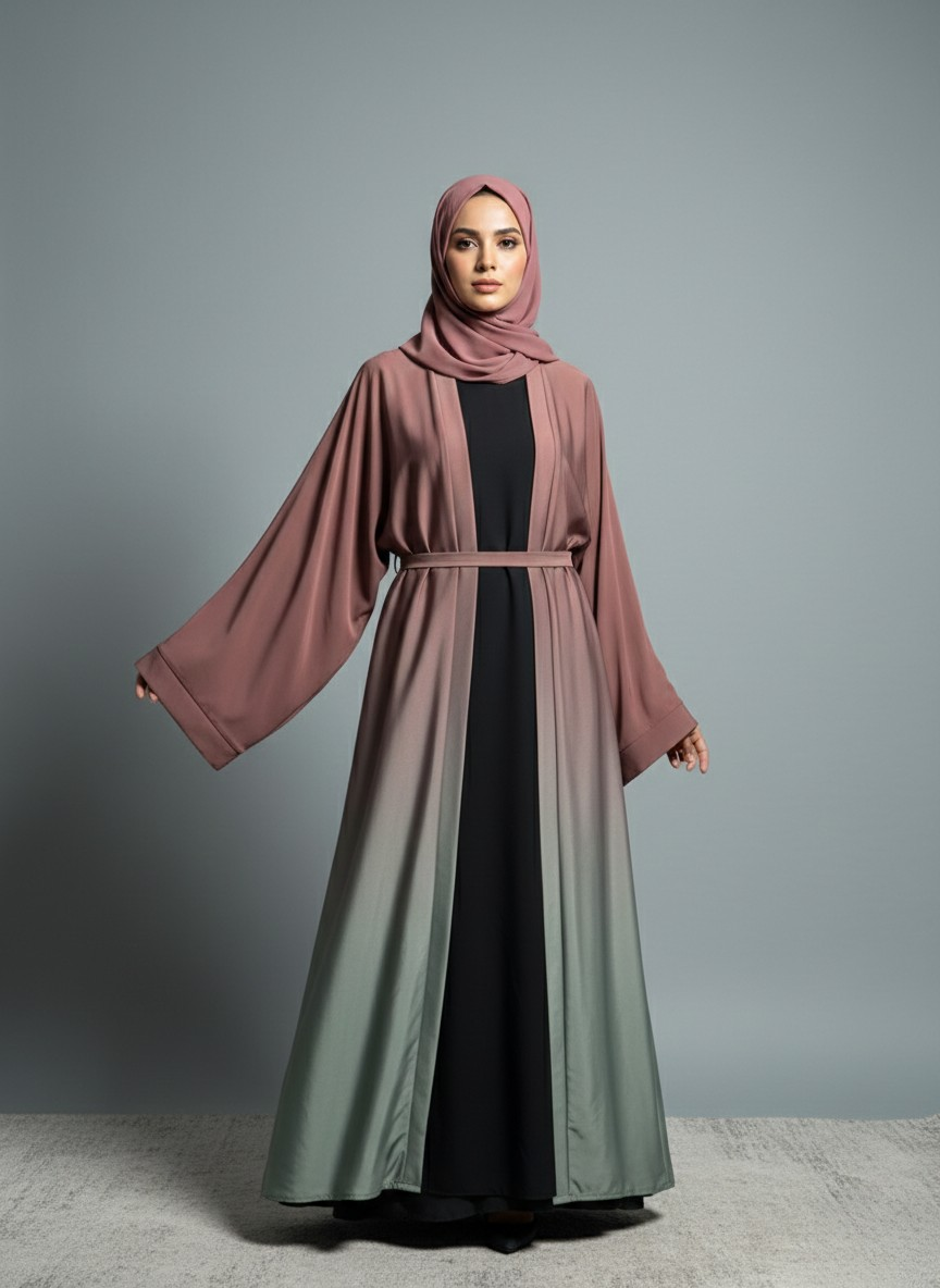 Safira Cardigan | Dual-tone Abaya
