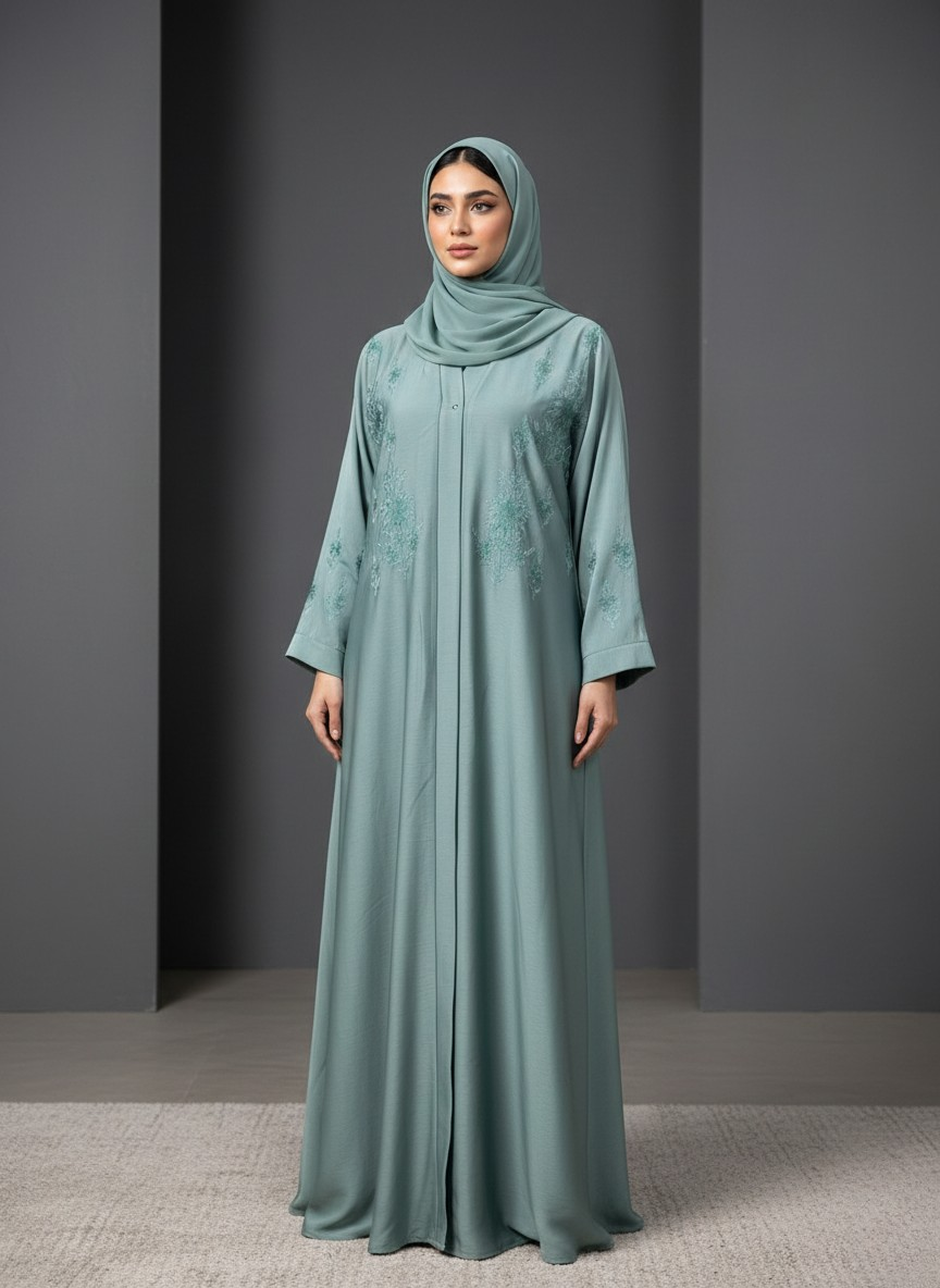 Mint | Embroidered abaya