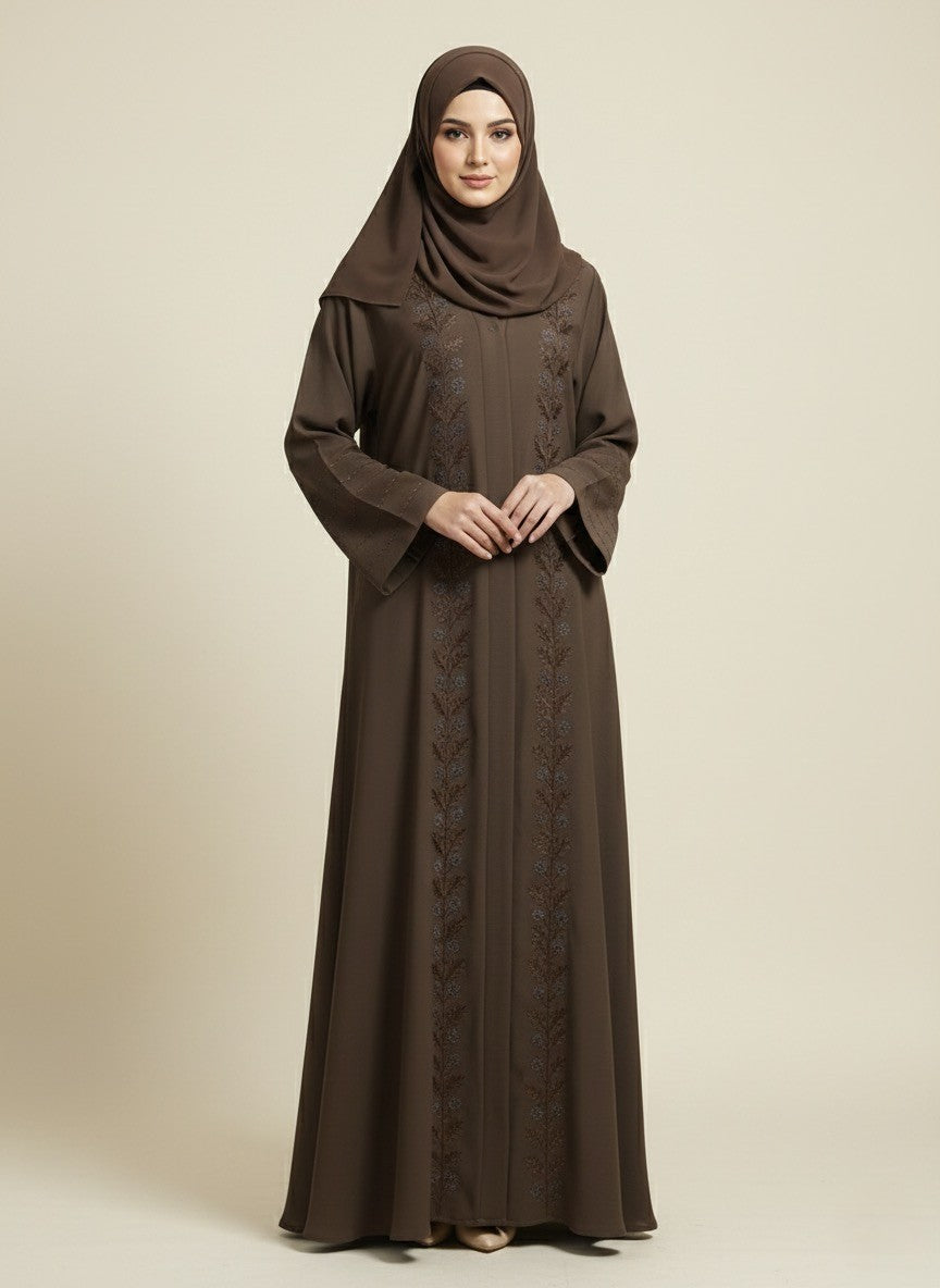 MOCHA BLOOM | Embroidered Abaya