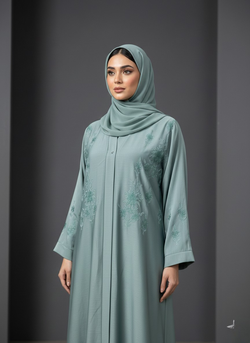 Mint | Embroidered abaya