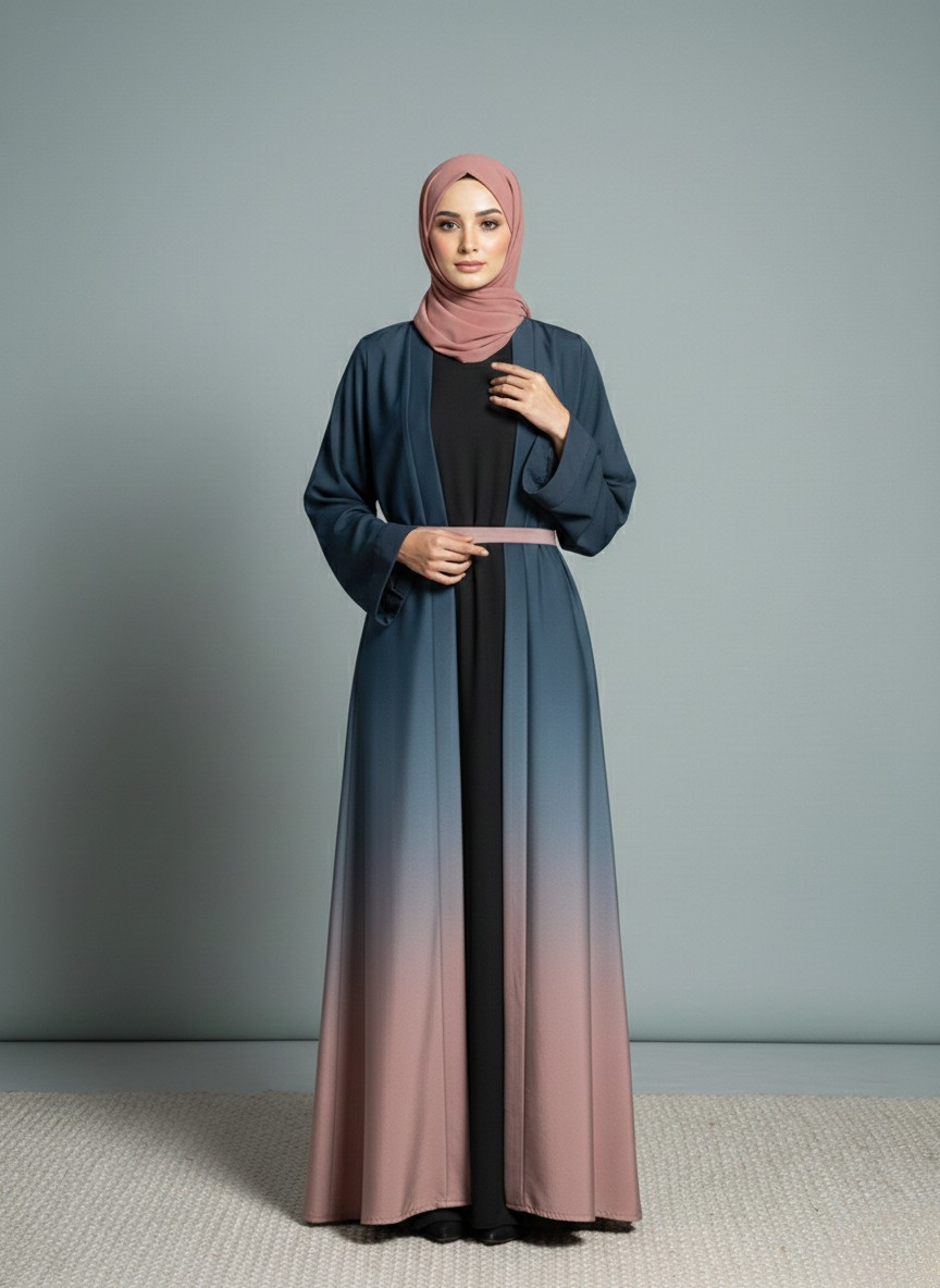 Marvelle Cardigan | Dual-tone Abaya