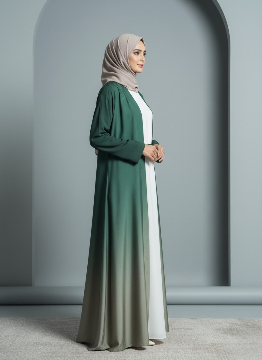 Zireya Cardigan | Dual-tone Abaya