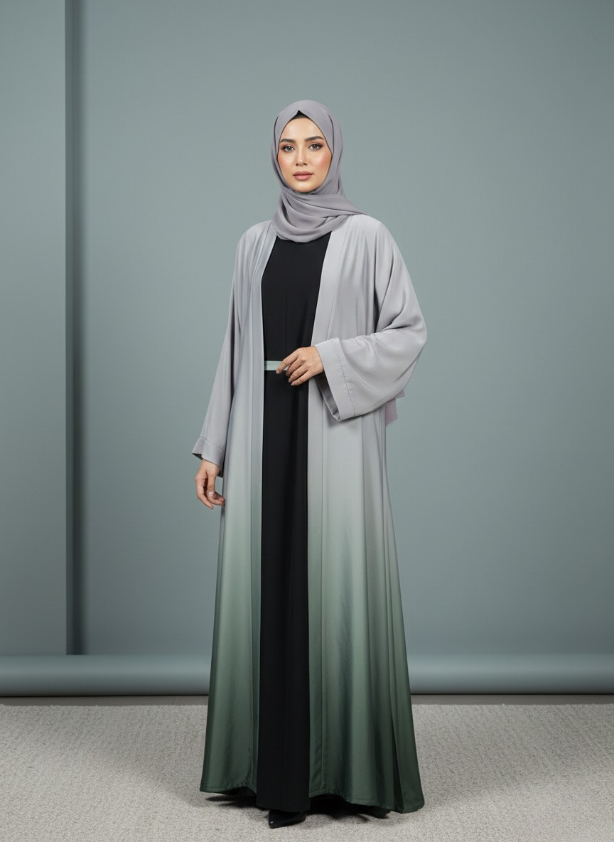 Velisse Cardigan | Dual-tone Abaya