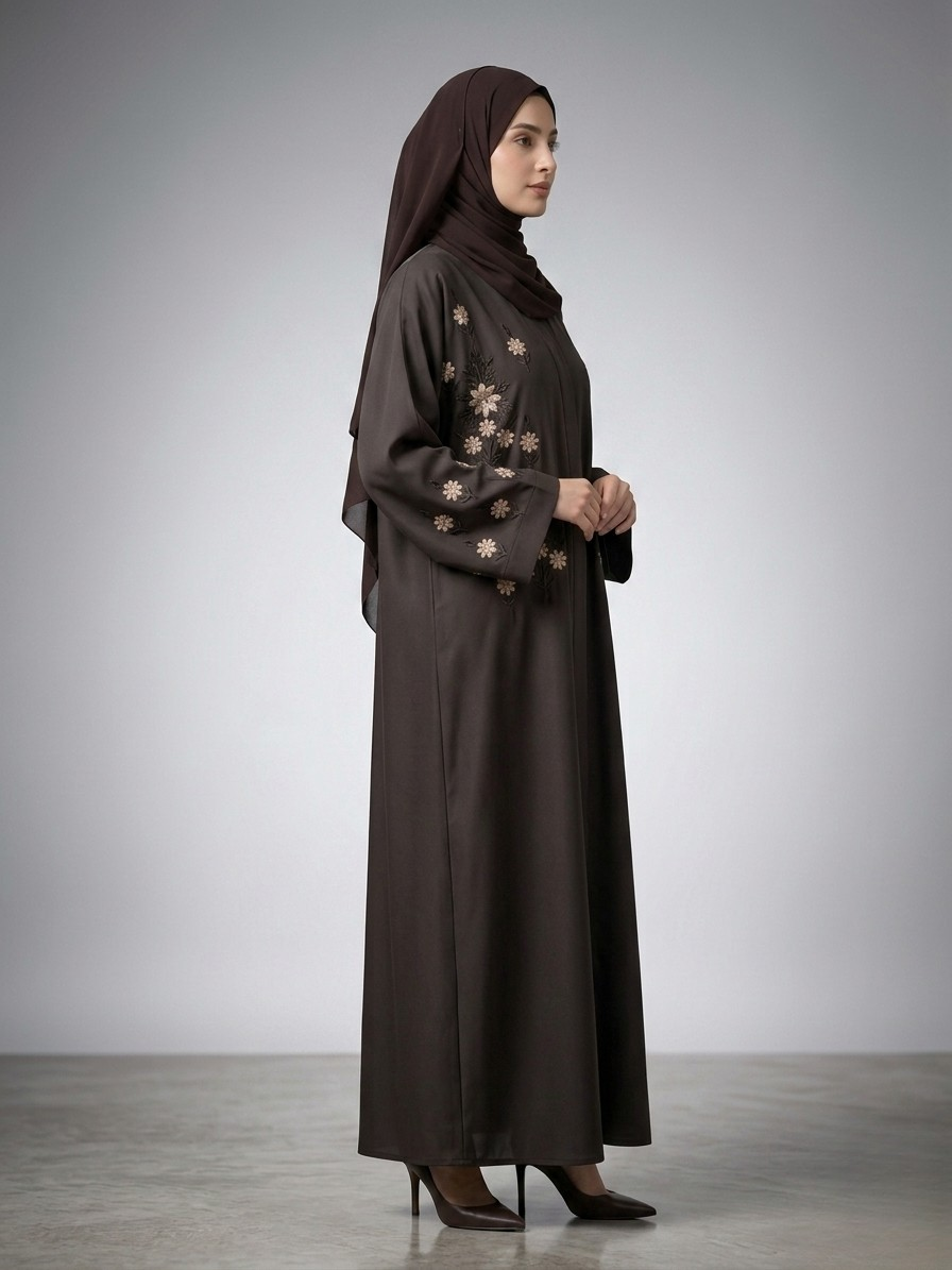 Mocha - Embroidered Abaya