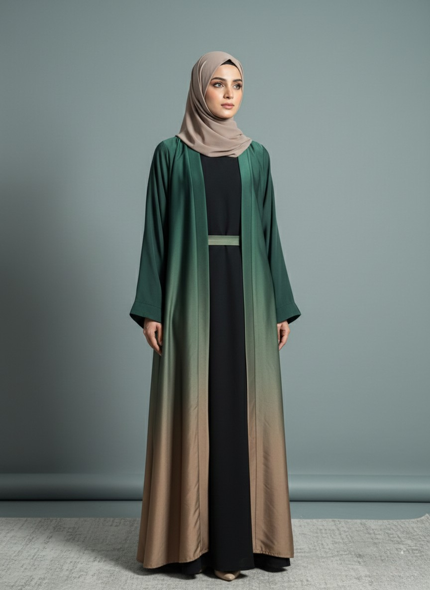 Serelle Cardigan | Dual-tone Abaya