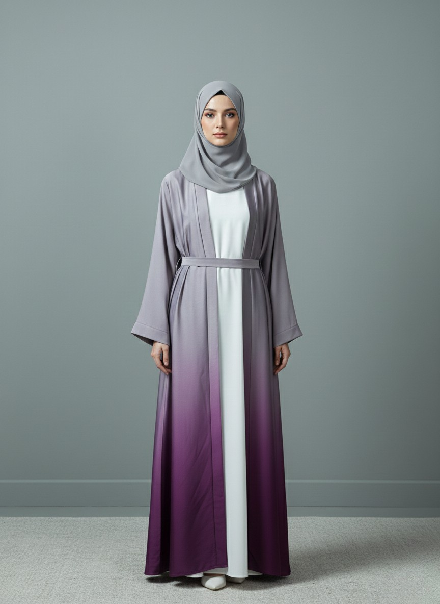 Elira Cardigan | Dual-tone Abaya