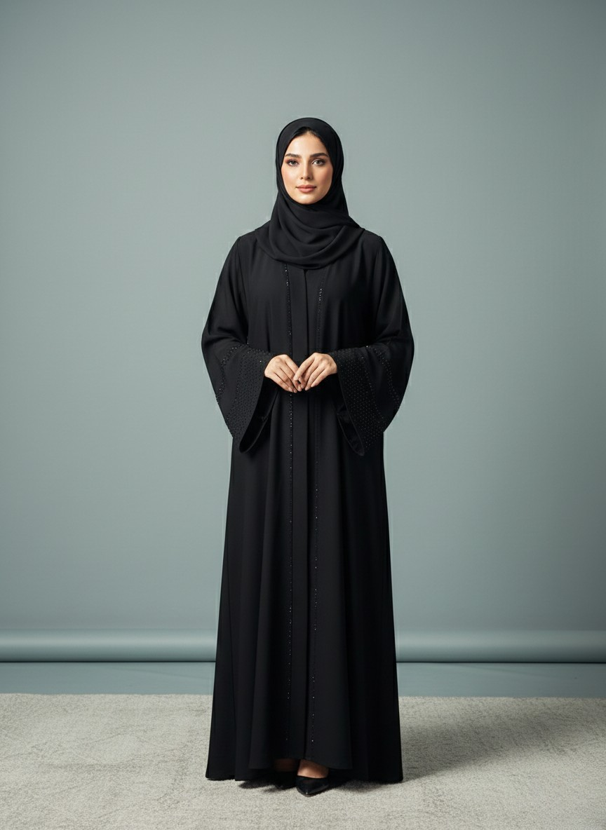 Noor-e-Noir |Open Black abaya