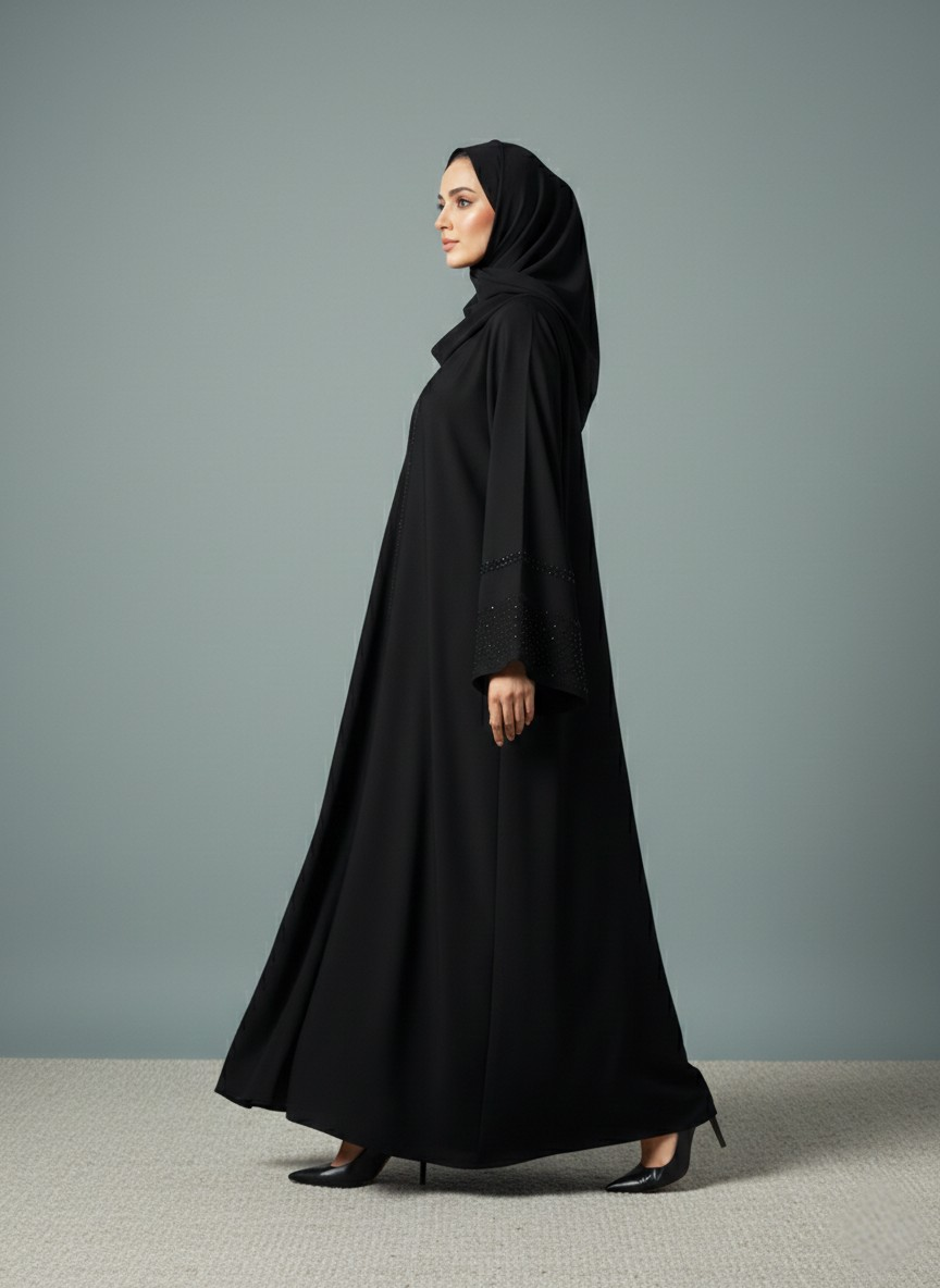Noor-e-Noir |Open Black abaya