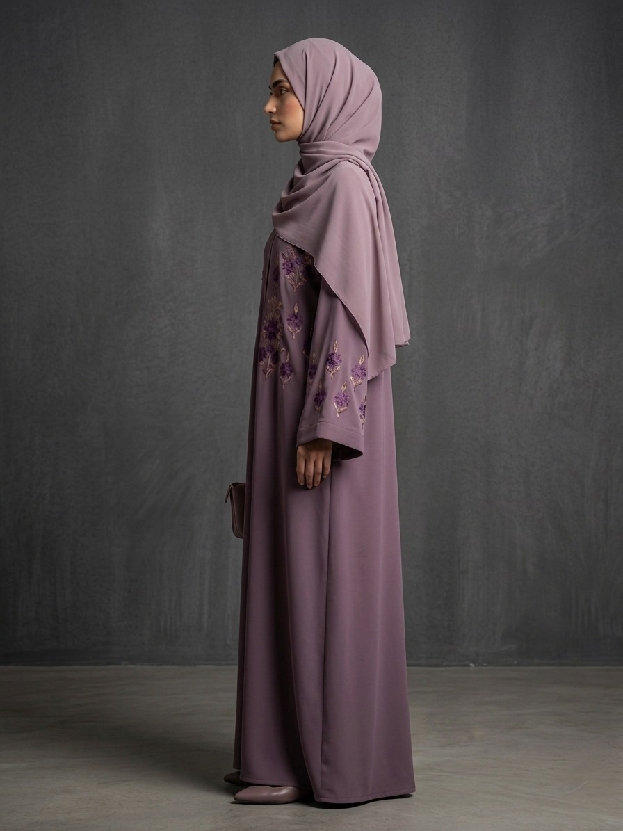 Lavender - Embroidered Abaya