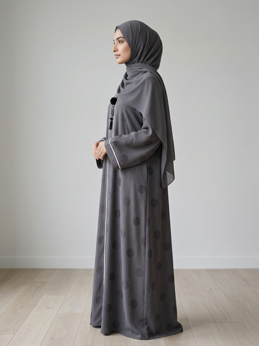 Grey | Cardigan abaya