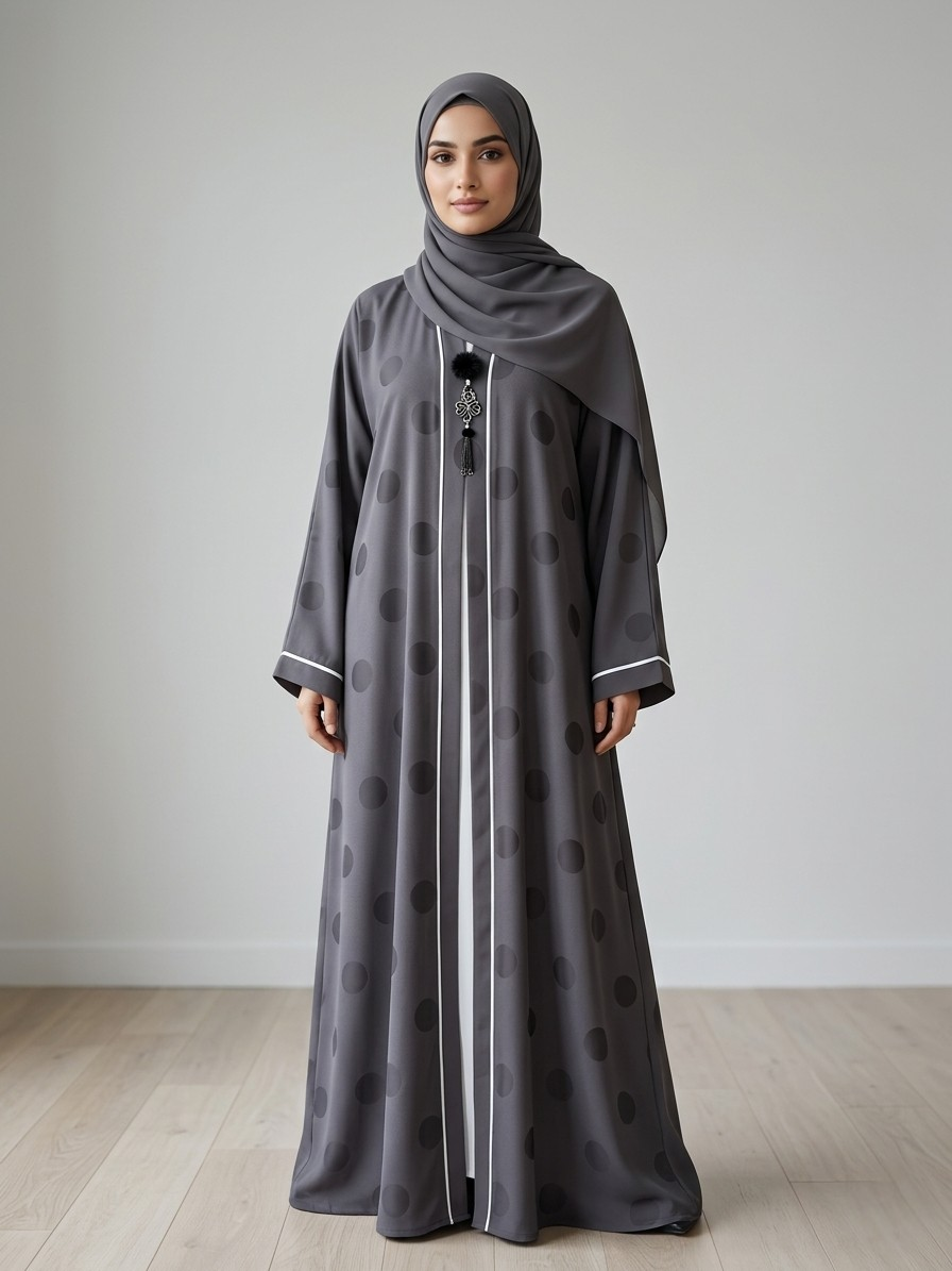 Grey | Cardigan abaya