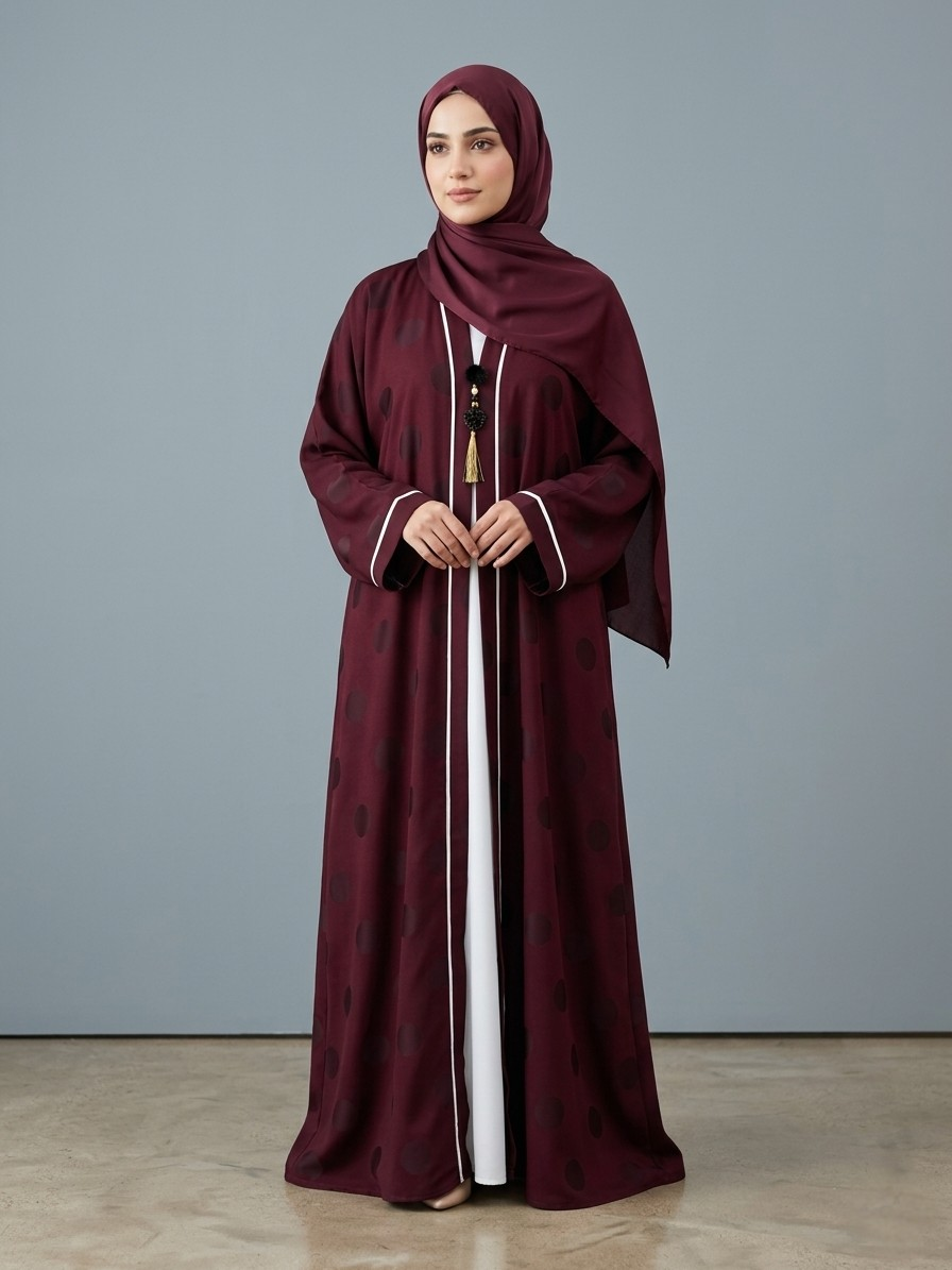 Maroon | Cardigan abaya
