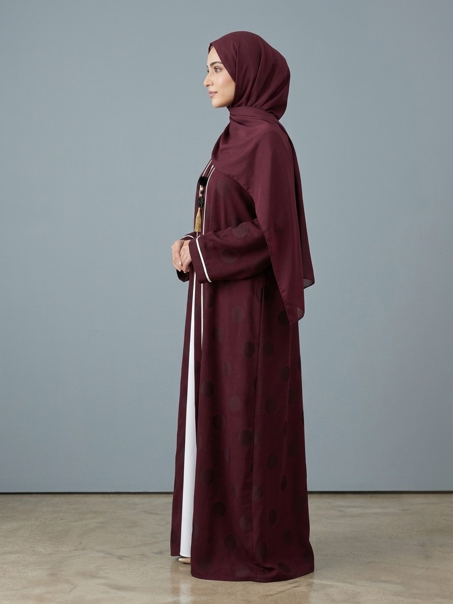 Maroon | Cardigan abaya