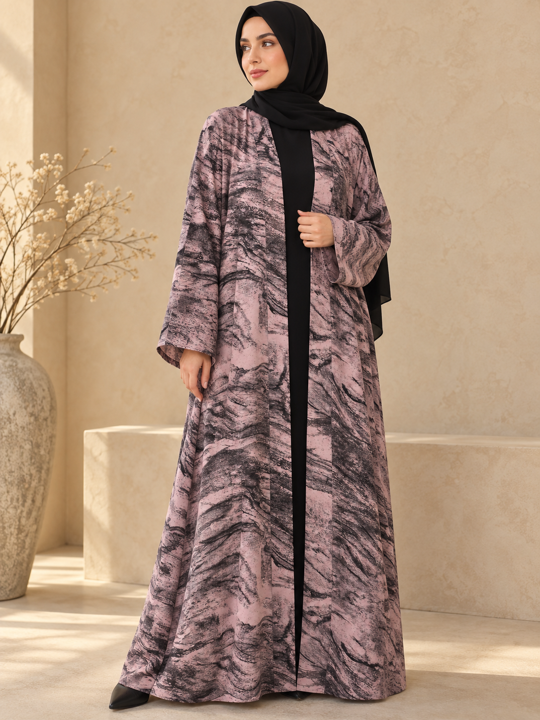 Mauve Cardigan | Oreo Print