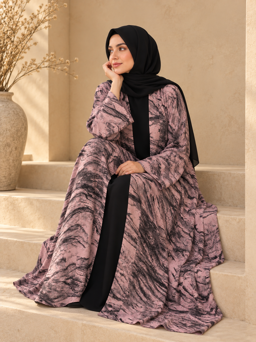 Mauve Cardigan | Oreo Print