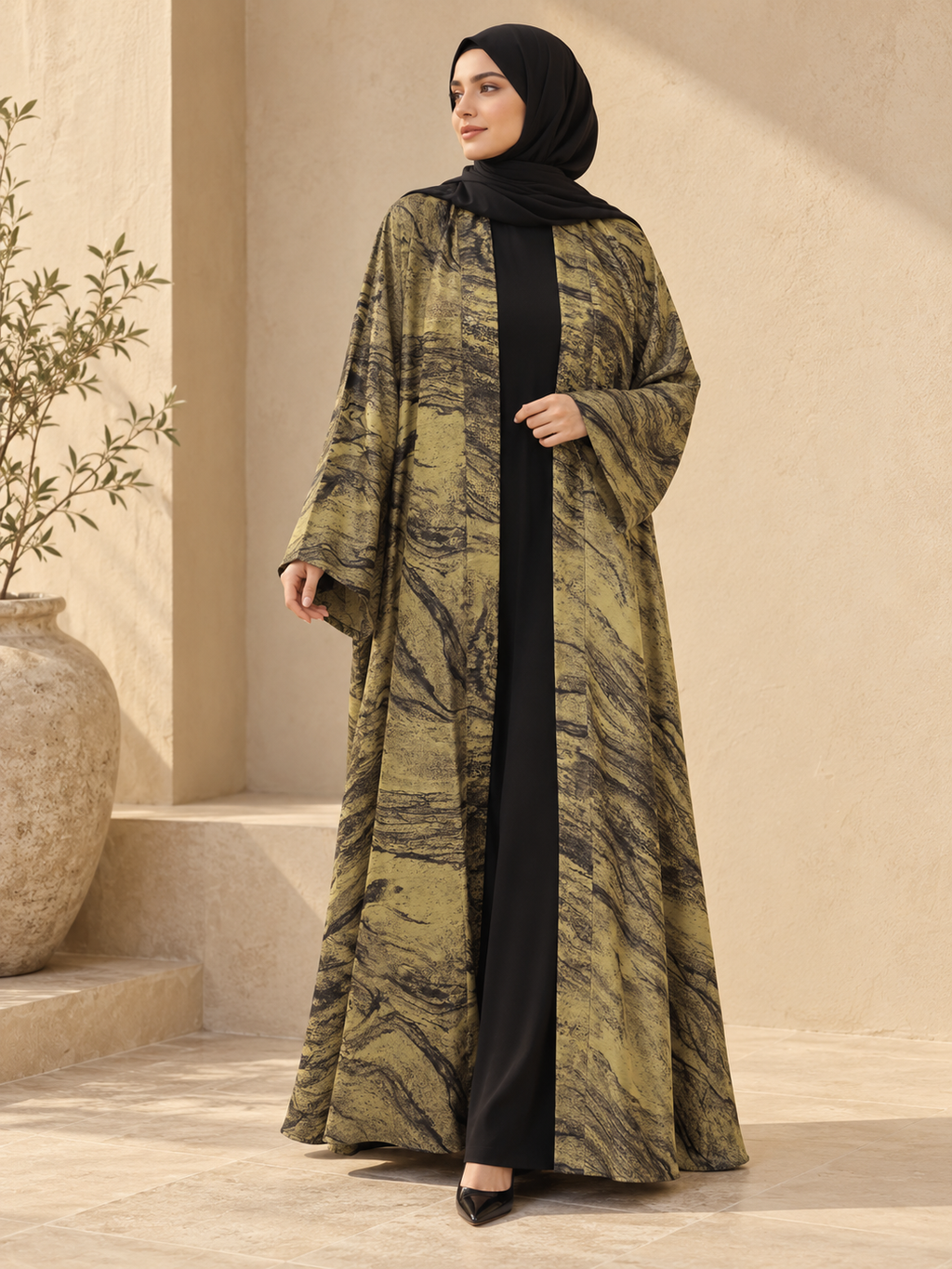Olive Cardigan | Oreo Print