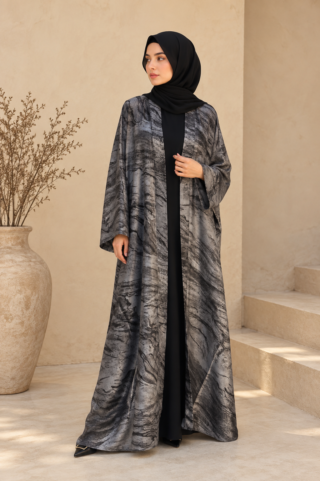 Charcoal Cardigan | Oreo Print