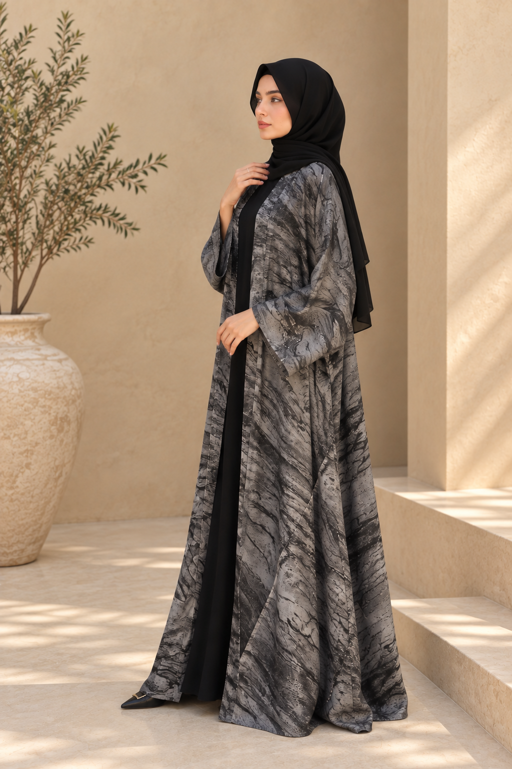 Charcoal Cardigan | Oreo Print