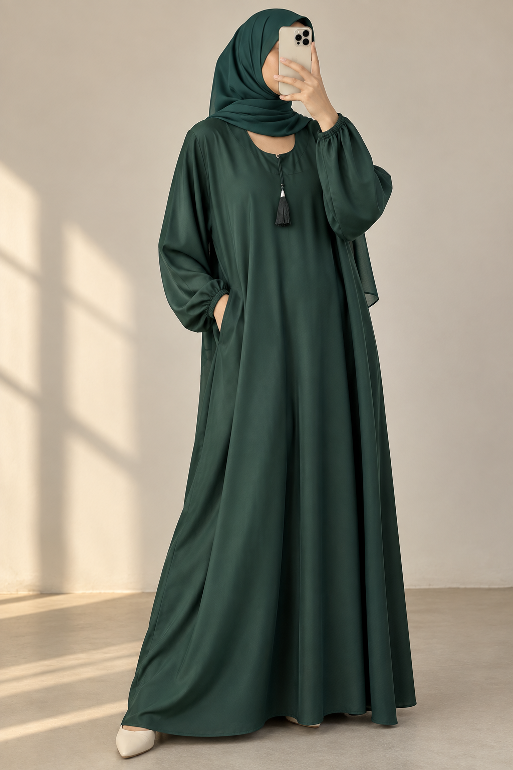 Bottle Green - Casual Abaya