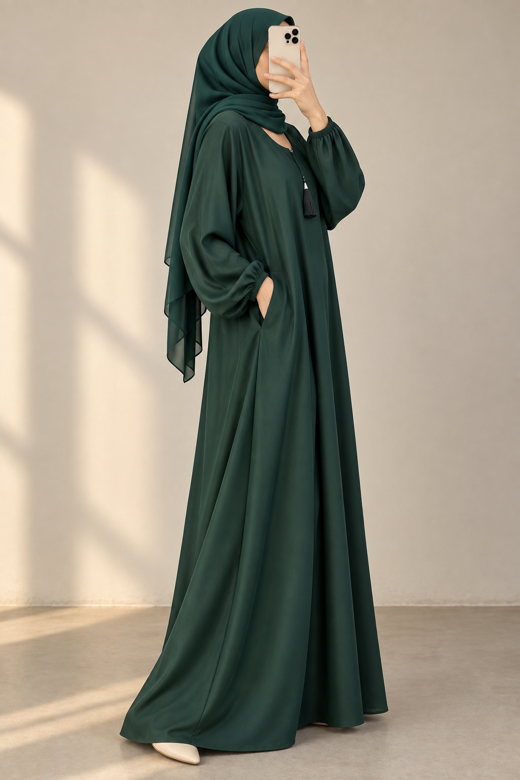 Bottle Green - Casual Abaya