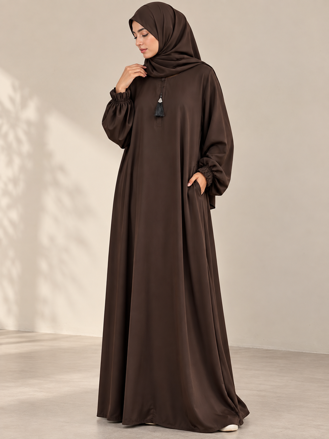 Chocolate brown - Casual Abaya
