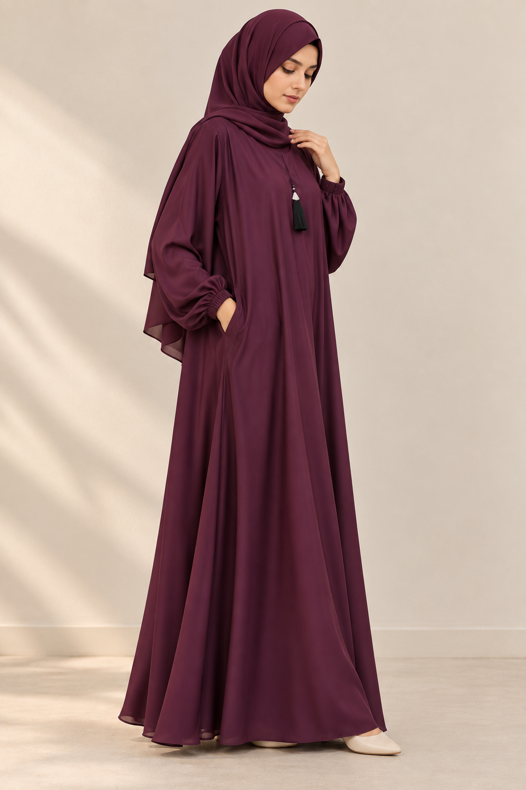 Mehroon - Casual Abaya