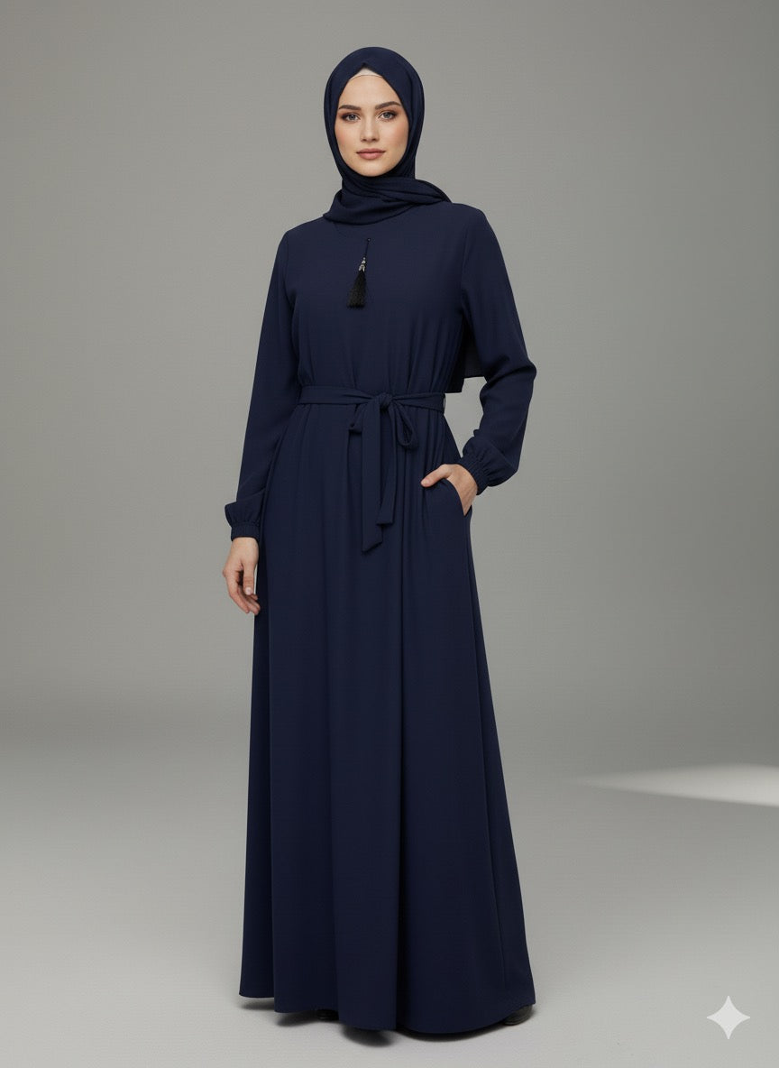 Navy Blue - Casual Abaya