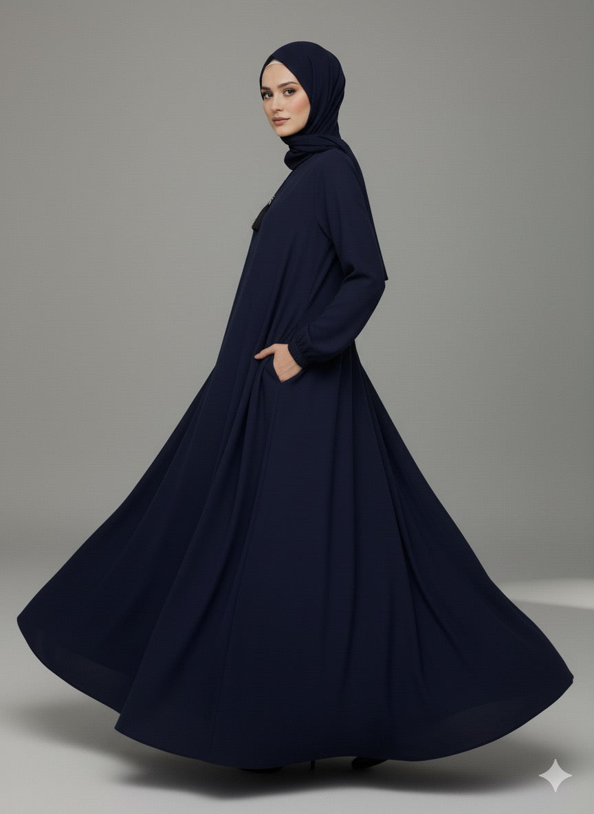 Navy Blue - Casual Abaya