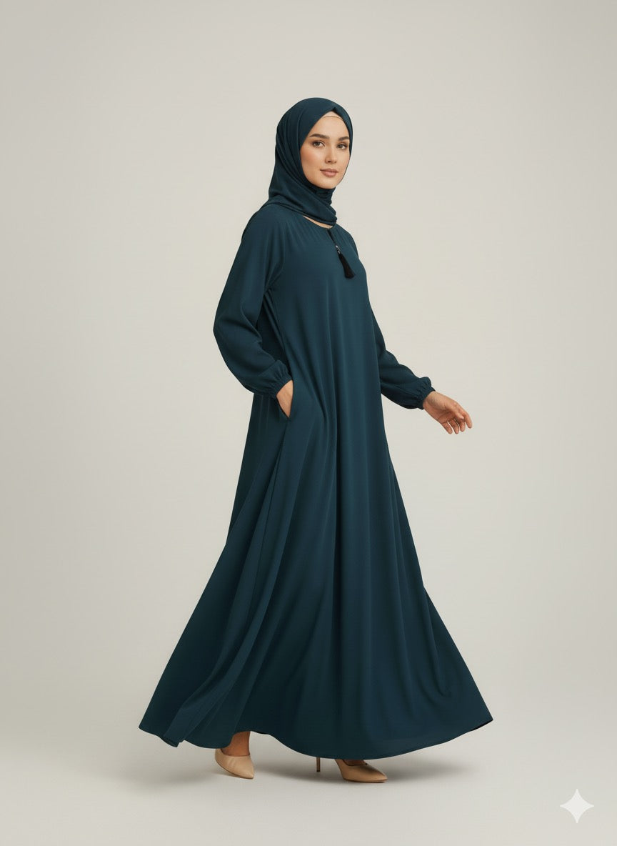 Teal - Causal Abaya