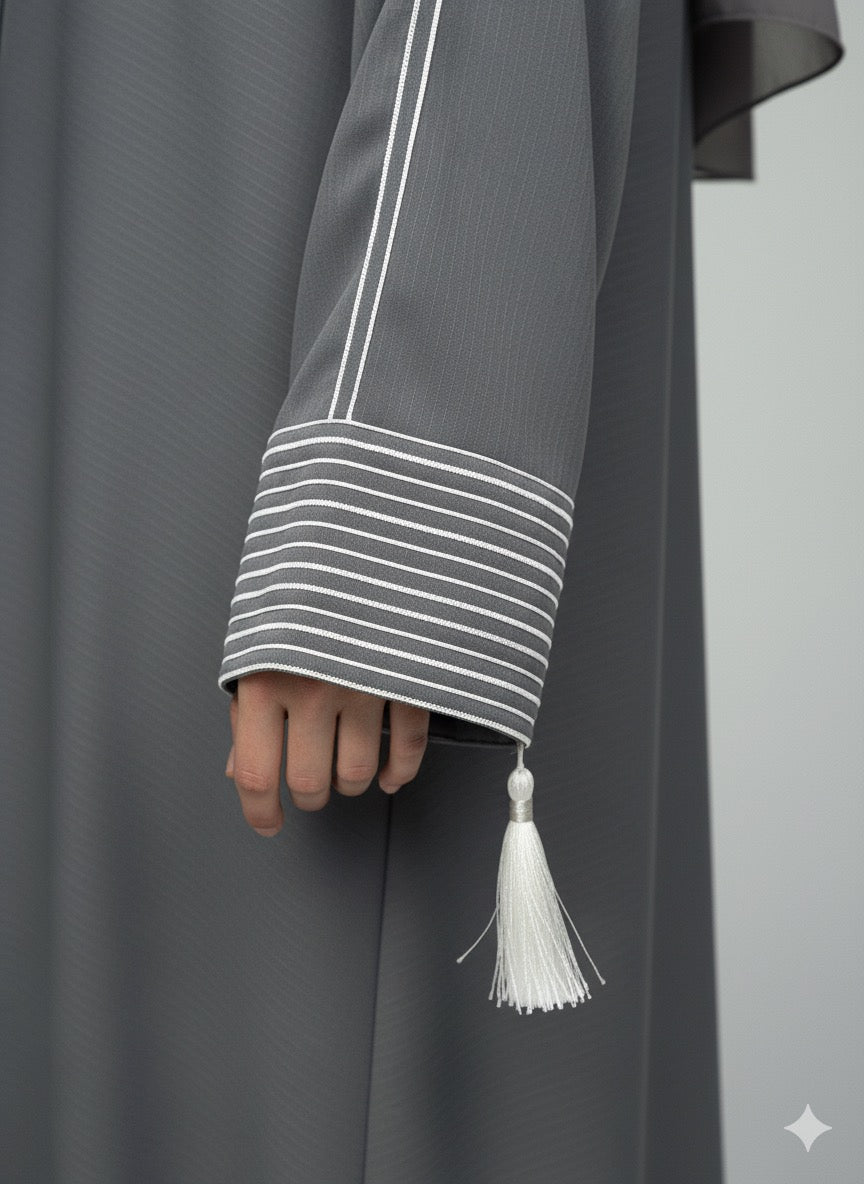 Slate Gray | Pinstripe Abaya