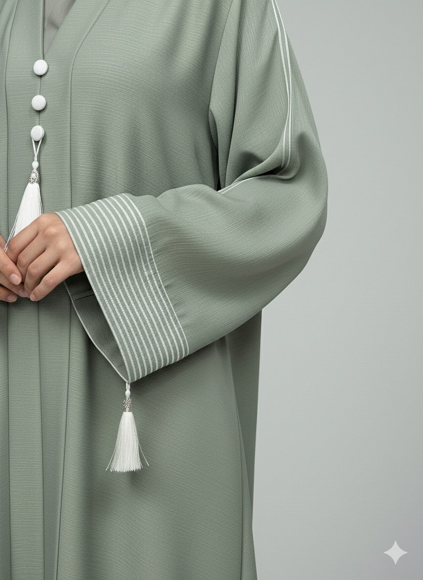 Sage Green | Pinstripe Abaya