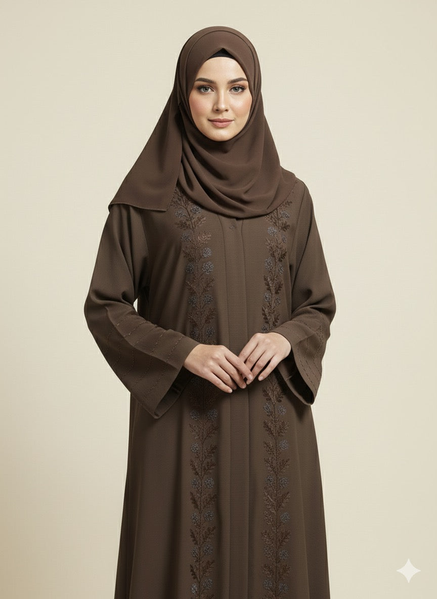 MOCHA BLOOM | Embroidered Abaya