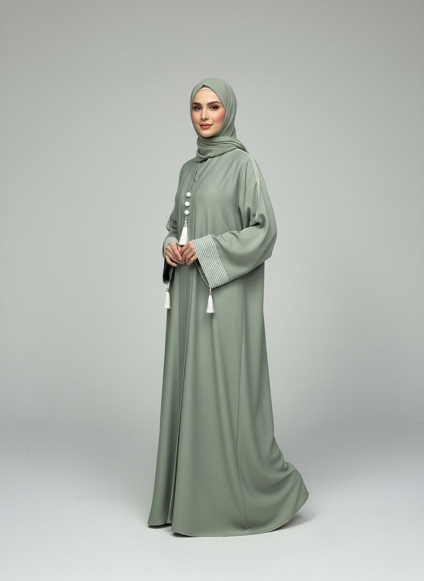 Sage Green | Pinstripe Abaya