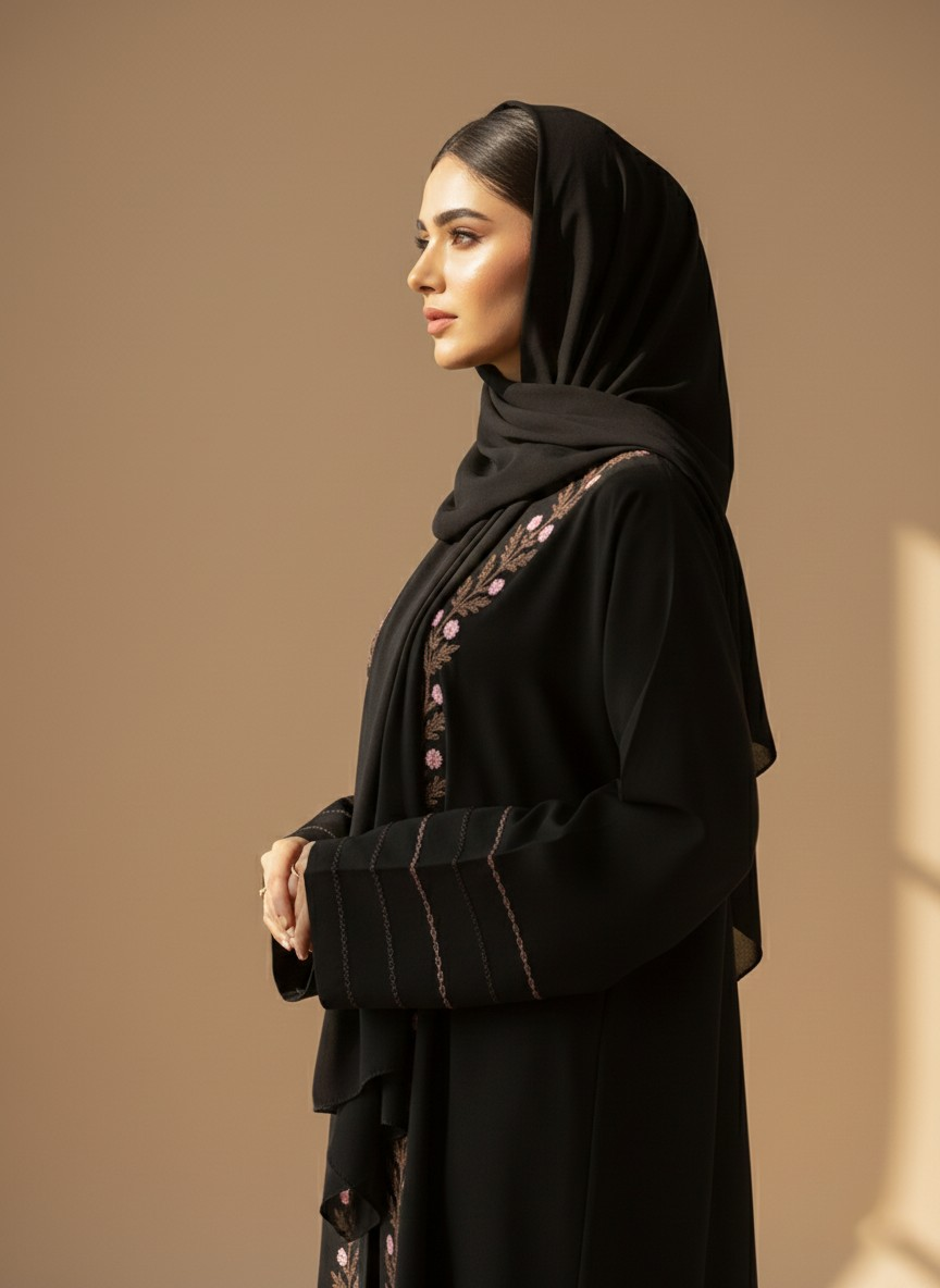 NOIR BLOOM | Embroidered Abaya