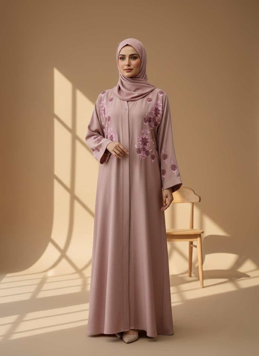 Blush | Embroidered abaya