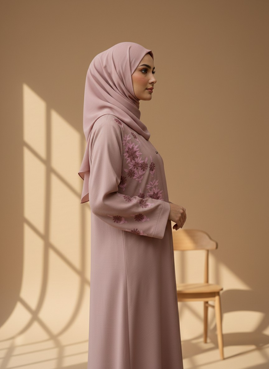 Blush | Embroidered abaya